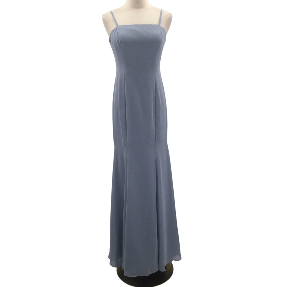 AW BRIDAL 6 S dusty blue wedding guest party formal cocktail maxi dress NEW B46